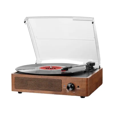 Vintage Belt-Driven Record Players 3-Speed for Wireless Playback AUX-in RCA Line LP Vinyl Players Audio Video