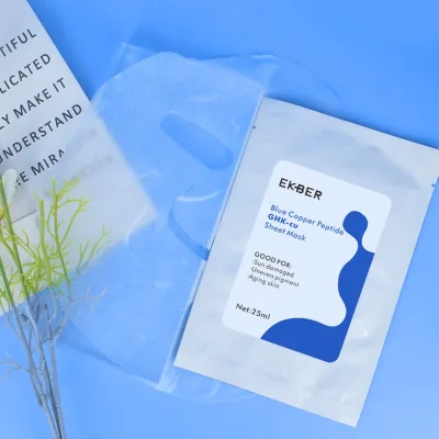 Wholesale Blue Copper Peptide Mask Full English Cross-Border Foreign Trade Moisturizing Anti-Wrinkle Patch for Face Herbal