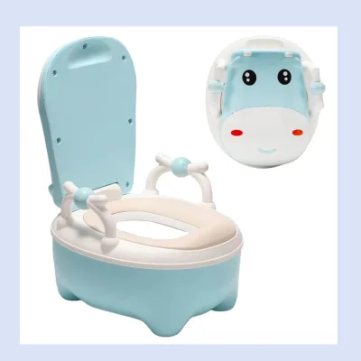 Baby Potty Training Toilet and Toddler Toilet Seat Dairy Cow Child Potty Chair with Soft PVC Cushion for Boys and Girls