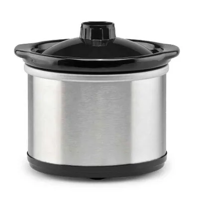 0.65L Capacity Round Ceramic Slow Cooker Includes Lid Perfect for Queso Chili Beans Chicken Beef