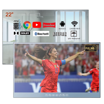 22" Mirror TV US TV IP65 Android 11 ATV Waterproof TV
