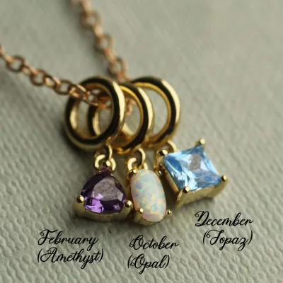 December Birthstone Pendant DIY Charm Stainless Steel 18K Gold Plated Zircon Necklace for Mother Day Jewelry Making