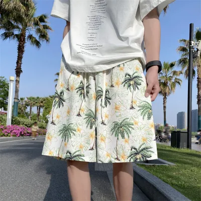 Hawaiian Beach Shorts for Men Summer Thin Floral Shorts Water-resistant Quick-drying Swim Trunks Loose Casual Large Shorts