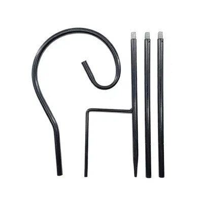 Shepherds Hook Wrought-iron Floor-standing Hanger Three-section Detachable Design 81 cm Customizable Floor-mounted Iron
