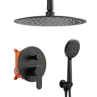 2 Way 304 Stainless Steel Modern Design Wall Mounted Shower Kits with Diverter Concealed Bathroom Shower 5 Year Warranty