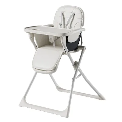 Doublecare Baby High Chair Foldable with PU Cushion 5-Point Harness Anti-Tip for 6 Months to 6 Years