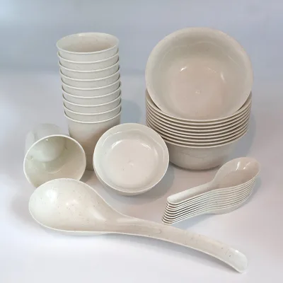 Hot Sales Rice Husk Biodegradable Tableware Asian Dinnerware for Reunion