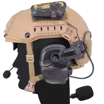 AMP Communication Headset Helmet-Mounted Tactical Earmuffs with Noise-Cancelling Hearing Protectors Telephone Headsets