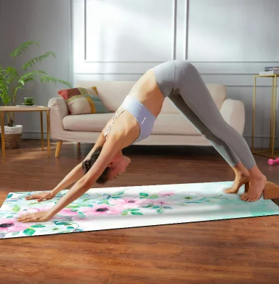 Processing Custom Wholesale Hnsy Sy8-1 Streamer Extra-Large Fresh Series Pu Printed Yoga Mat Home Sweat Absorbent Non-Slip Mat