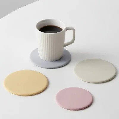 10cm Silicone Cup Mat Custom Printed Logo Waterproof Anti Slip Heat Resistant Table Protector for Tea