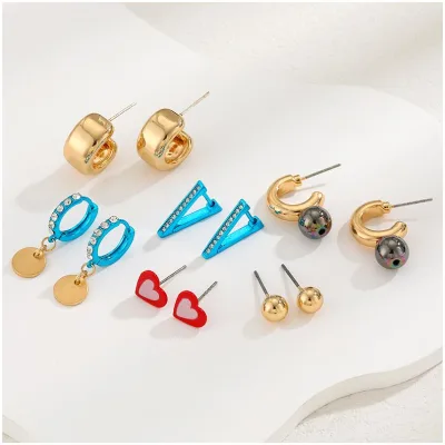 Handmade Dainty Stainless Steel Large Bow Moissanite Earrings Luxury Cuff Wholesale Bulk Sets with Buffalo Horn Fashion Jewelry