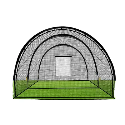 Cross border Best-selling Black Fiberglass Polyester Mesh Baseball Hitting Cage Outdoor Practice Net Easy Assemble Training
