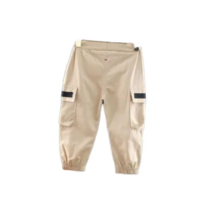 2024 Children's Wholesale Baby 100% Cotton Spring and Autumn Boys Washed Little Kids Print Three -colors Spring Pants