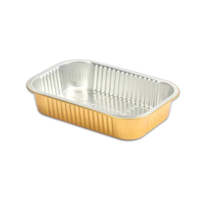 1050ML Medium Size Aluminum Foil Tart Tamper Baking Wooden Base Deep Aluminum Foil Roasting Pans