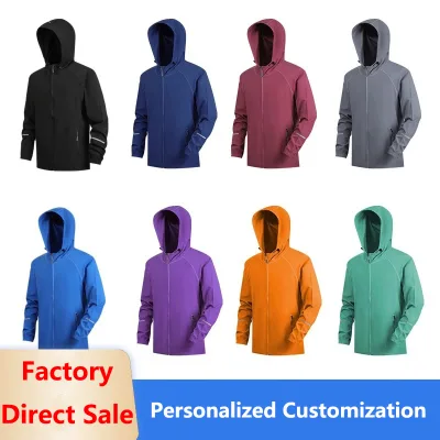 Outdoor Formal Hooded Quilted Jacket Windbreaker Breathable Quick Drying Customized Sports Zipper Closure Nylon ODM OEM