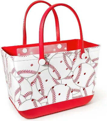 New Waterproof Large Baseball Design Bag Eva Silicone Beach Waterproof Rubber Bag Printing Customize Bag