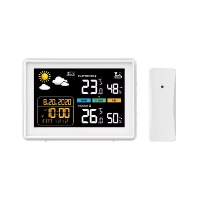 Electronic Wireless Automatic Weather Station LCD Digital Display Hygrometer with Backlight