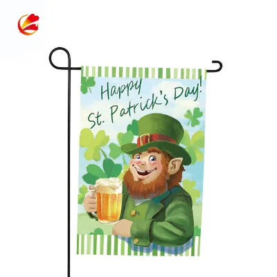 St. Patrick's Day Garden Flag Double Sided Green Hat 18 X 12.5 Inch Weather Resistant & Double Stitched Yard Flags
