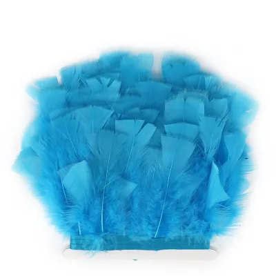 Wholesale Dyed Colorful Turkey Flat Feather Fringe Full Marabou Feather Trim High Quality for Dress Garment Hats Decoration