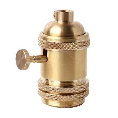 E26 E27 US-standard Pure Copper Screw-style Vintage Lamp Holders with Knob Switches Chandelier DIY Lighting Accessories 220V