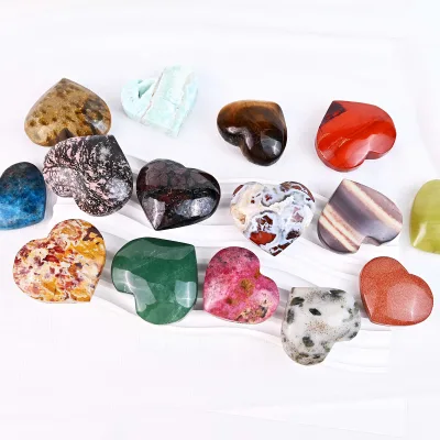 High Quality Natural Polishing Crystal Crafts Healing Stone Dream Amethyst Mixed Heart for Meditation