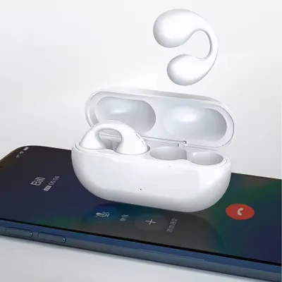 2025 TWS Wireless for Bluetooth 5.3 Earphone LED Battery Bone Conduction Sports Touch Control Blue Tooth Clip-on for Mobile Phon