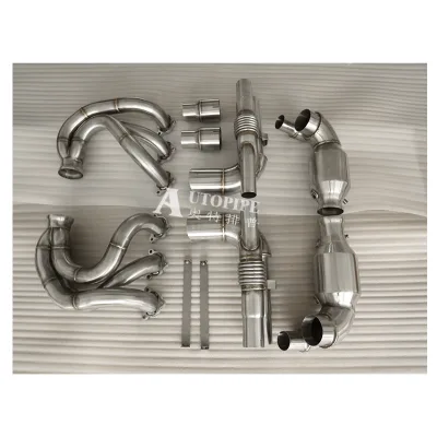 Exhaust Header Turbo Catback X-pipe With Catalyst for Porsche 997 Gt3