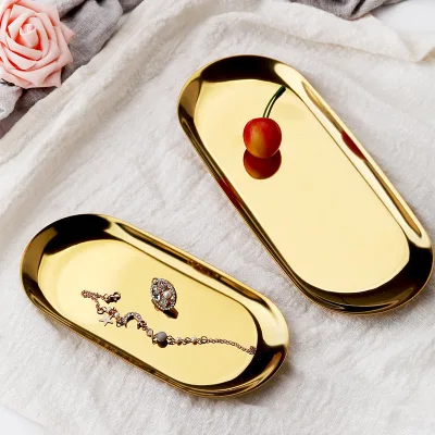 New Design Stainless Steel Metal Plate Creativity Tray Gold Silver Dessert Plate Mini Heart Shaped Jewelry Tray