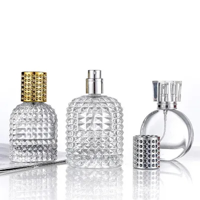 Empty 30ml 50ml 100ml Custom Logo Refillable Transparent Perfume Glass Spray Bottle Indonesian Philippine Perfume Glass Bottle