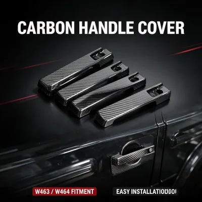 G Class Carbon Fiber Exterior Parts Handle Covers 5pcs for W463 W464 W465 G63 G500 G450 Carbon Handles Sticker Black