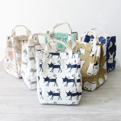 Promotion Food Packing Cooler Bag Women Lunchbag Custom Cute Printed School Student Children Insulated Lunch Bags for Kids
