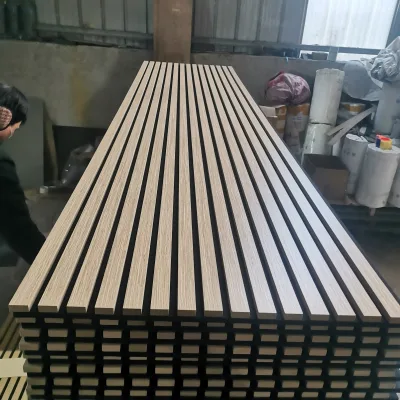 Eco-Friendly Waterproof Fire Retardant Wood Veneer Surface Wall Cladding Panels for Apartment Living Room Bedroom Gym Dining