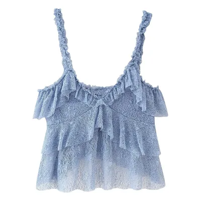 Custom Blue Lace Top Factory