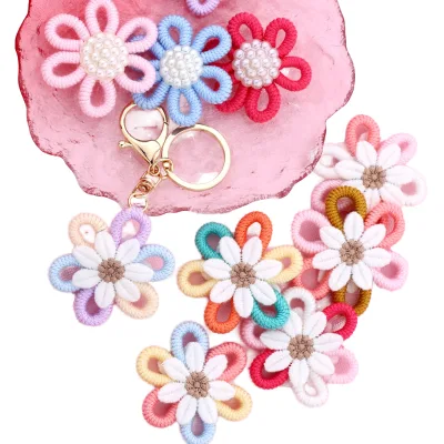 Handmade Simple Doll Eco-Friendly Durable Plush Woven Crochet Light Keychain Coin Holder Bag Charm Accessory Pendant Alloy Color
