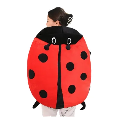 Wholesale Super Soft Plush 60cm Cute Fun Ladybird Toy Wearable Insect PP Cotton Filling Mesh Lining Washed Comforter Unisex Gift