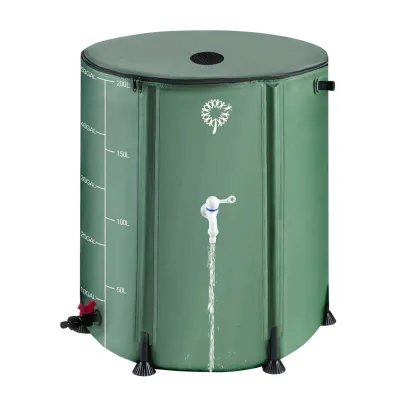 53 Gallon Collapsible Rain Barrel 1000D Oxford with Zip 200L Water Storage Tank PVC Dandelion