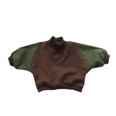 New Design Winter Baby Girls Clothing Cotton Long Sleeve Color Block Hoodies for Girls Casual Children Clothes