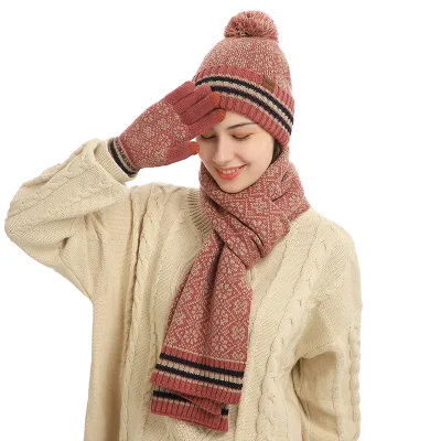 Three New Winter Styles of European and American Knitted Scarves, Warm Hats, Scarves and Gloves From the Manufacturer