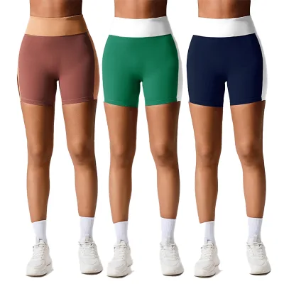 Wholesale No Front Seam Running Shorts Invisible Scrunch Seam Fitness Cycling Biker Workout Shorts Custom Logo Woman Yoga Shorts