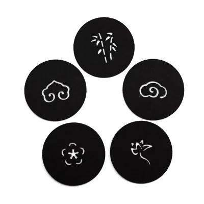 Square or Round Custom Thick Felt Coasters for Home Office Decor with laser cut custom logo