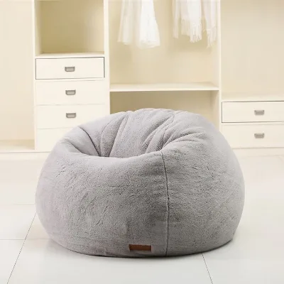 Modern&luxury Colorful Long Faux Fur One Seat Beads Sofa with Removable Cover