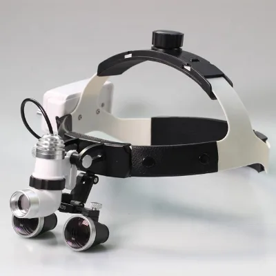 Dental LED Headlight Binocular Loupes 2.5X 3.5X Headband Ajustable 5W Dentist Surgical Headlamp Dentistry Binocular Magnifier