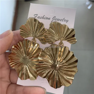 RE4207 Bohemia Lotus Leaf Earrings for Wedding Party Jewelry Women Female Statement Earring