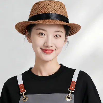 Customizable Top Hat Fur Catering Hat for Restaurant Caf Staff Breathable Work Cap Unisex Summer