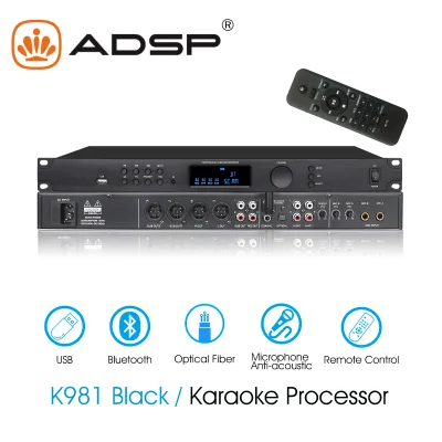 ADSP Professional K981 Effector DSP Audio Processor Metal Karaoke Device Digital LED Display Screen MONO Pairing XLR Active