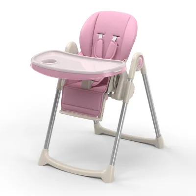 Adjustable Height Baby High Chair with Tray and Safety Belt Foldable and Portable for Home and Travel