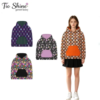 HIPPO KIDS Autumn Knitted Printed Breathable Eco-Friendly Custom Design Hoodie Halloween Clothes