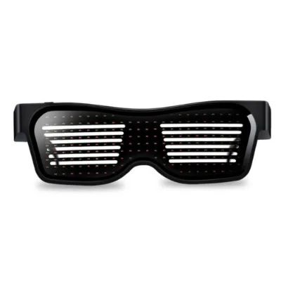 E84 Nightclub Party Glow Sunglasses Mobile App Control DIY Pattern Eyewear LED Light Glasses