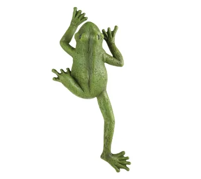 new Frogs Wall Art Set of 3 Climbing Amphibian Sculptures, Green
