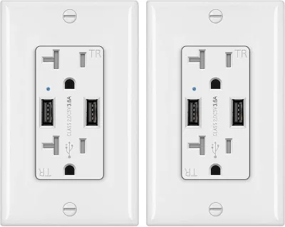 Hot Sale American Standard 20A 125V Type a USB Charger Receptacle Tamper Resistant PC Outlet White UL/cUL Certified
